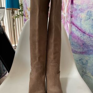 MTNG SUEDE BOOTS , Taupe, Size 38 European, 7 US, Made in Spain NWOT